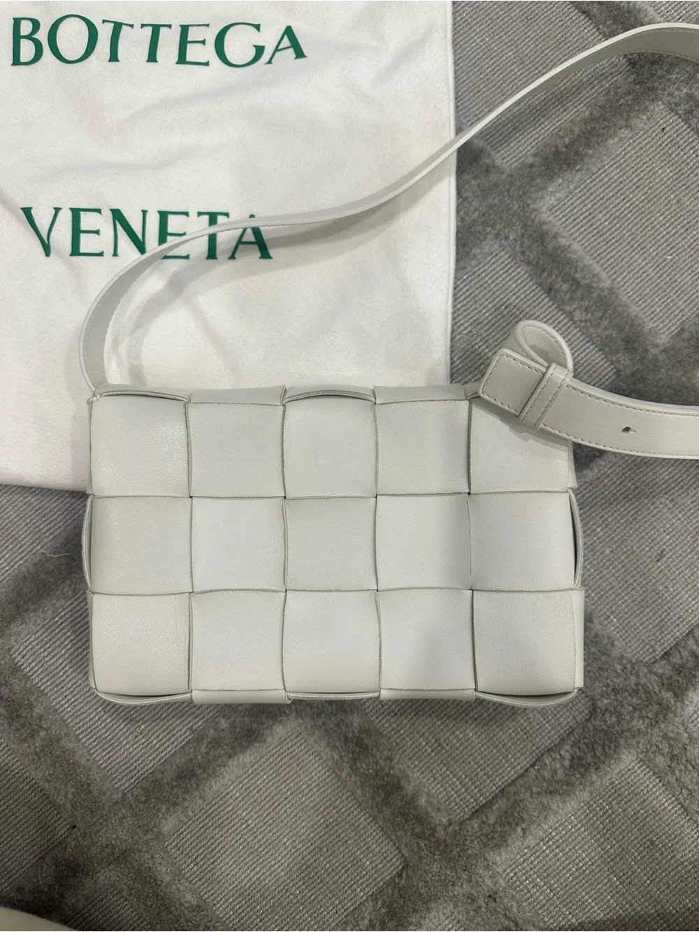 Bottega Veneta White Intrecciato Crossbody Bag